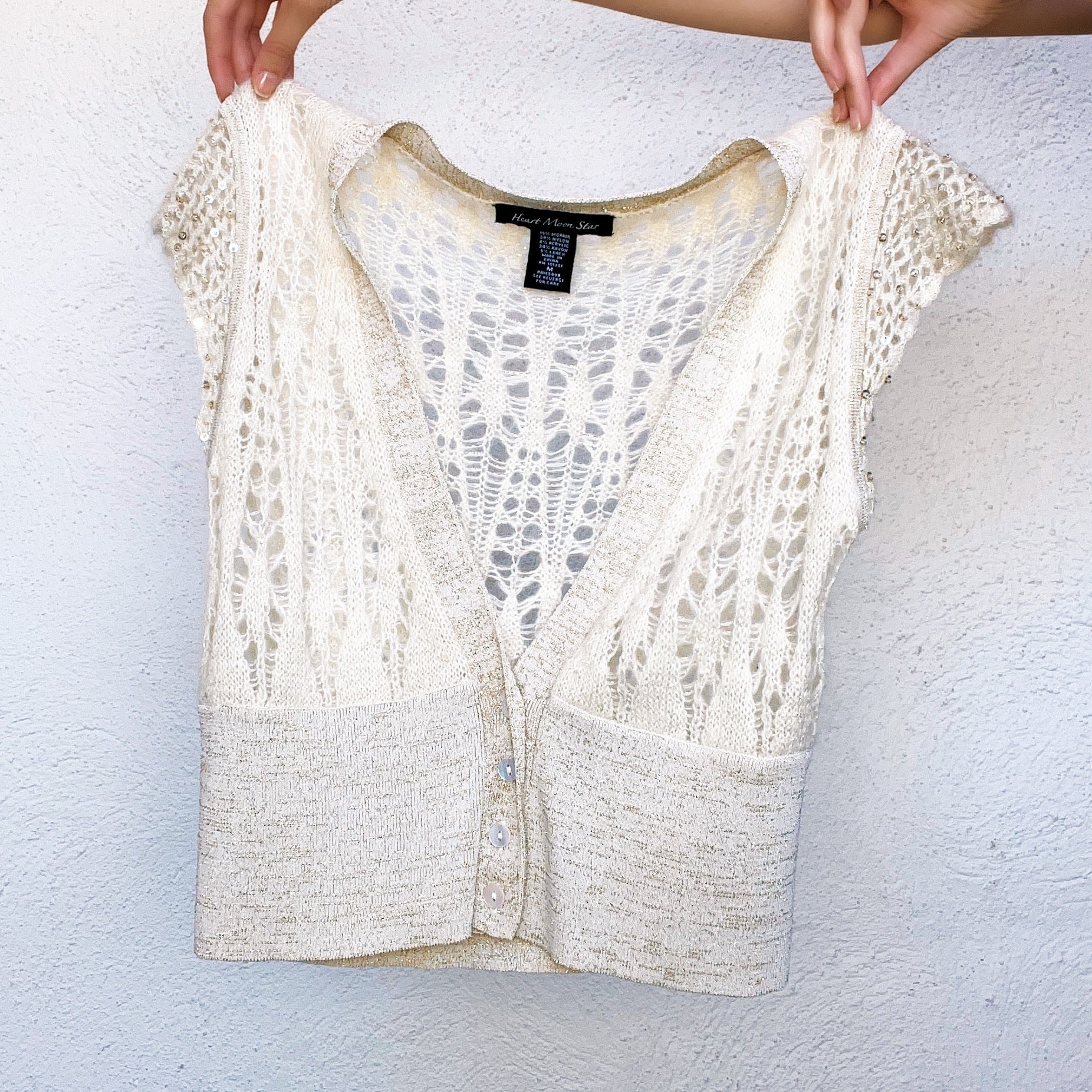 Sparkly Creamy Cardi Top (M)