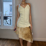 Italian designer Dress with Suede Skirt (S/M)