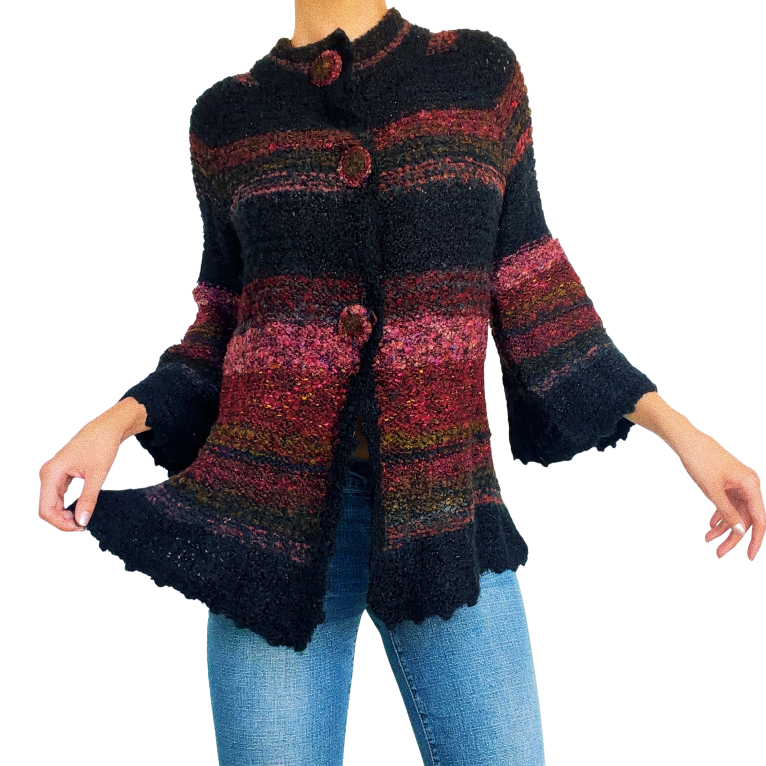 Vintage Chunky Knit Cardigan (S/M)