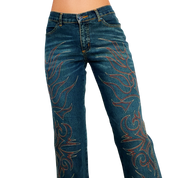 Early 2000s Embroidered Jeans (S)