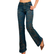 Early 2000s Embroidered Jeans (S)