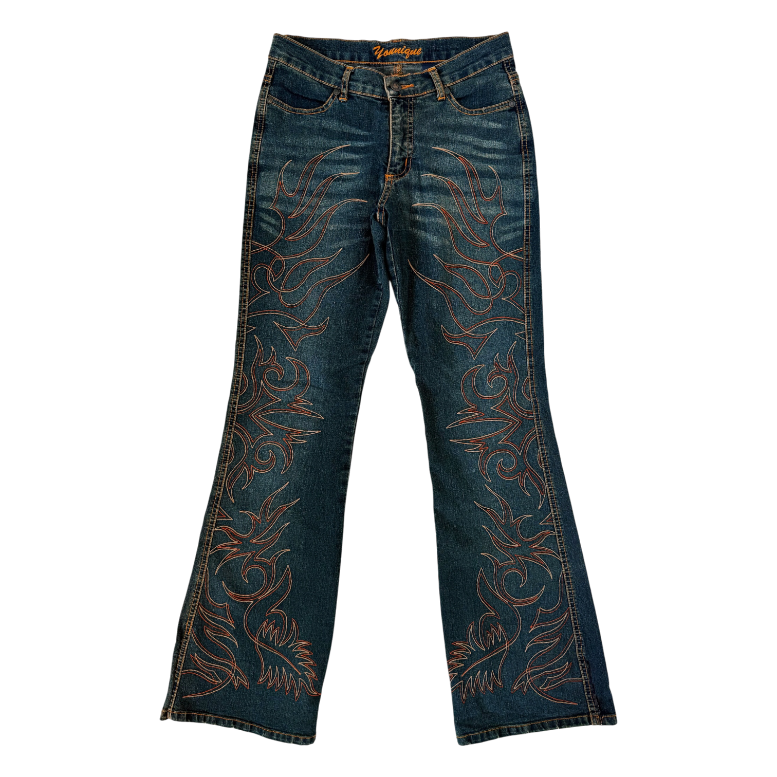Early 2000s Embroidered Jeans (S)