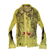 Vintage Sheer Green Graphic Blouse (S/M)
