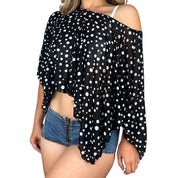 Upcycled Mesh Polka Dot Poncho/Skirt (One Size)