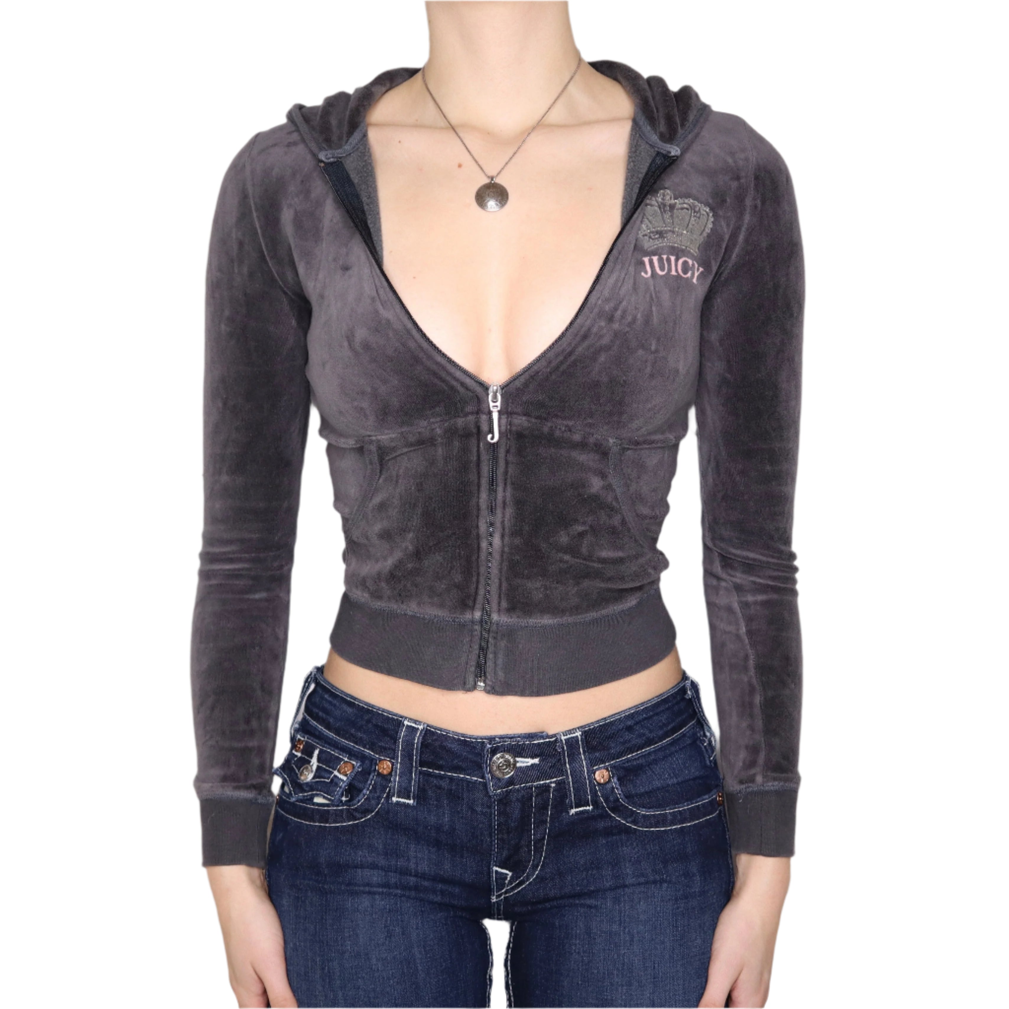 Y2K JUICY COUTURE Gray Hoodie (XS) – Holy Thrift