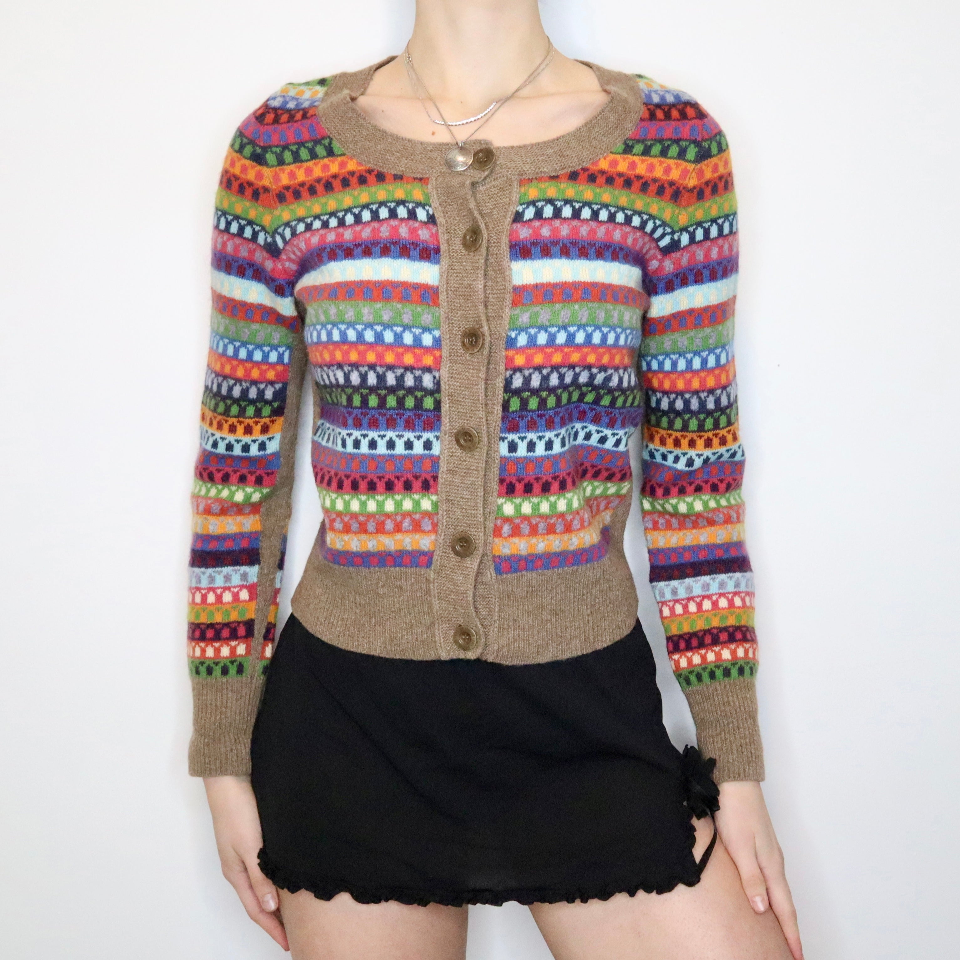 CHLOÉ Fair Isle Multicolor Cardigan (S/M)