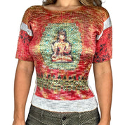 Vintage Buddha Graphic Scrunch Baby Tee (M)