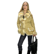 Vintage Italian Fur Trim Coat (S/M)