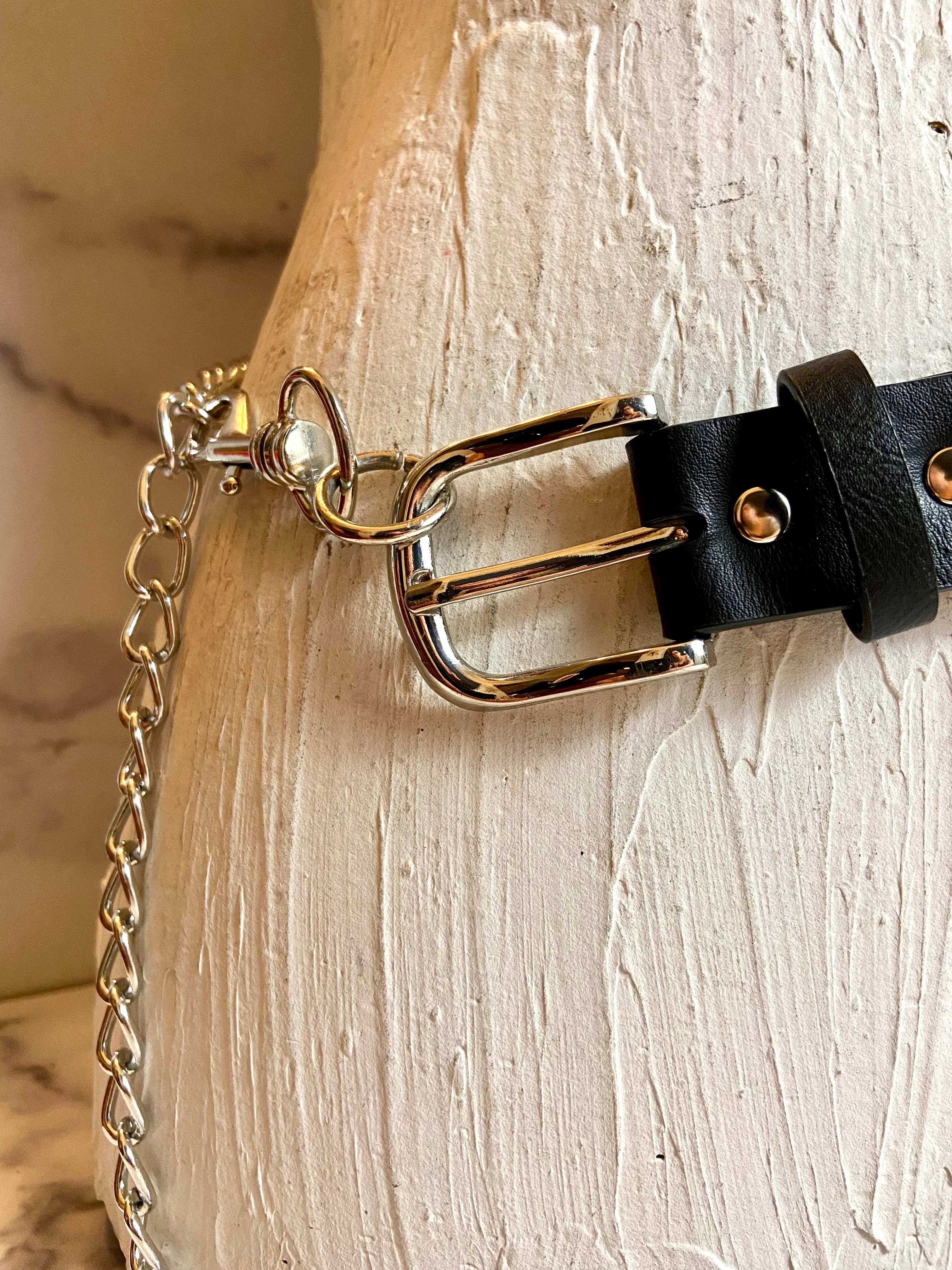 Black & metal funny belt