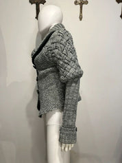 Vintage Desigual Gothic Military Double Breasted Knit Cardigan (M)