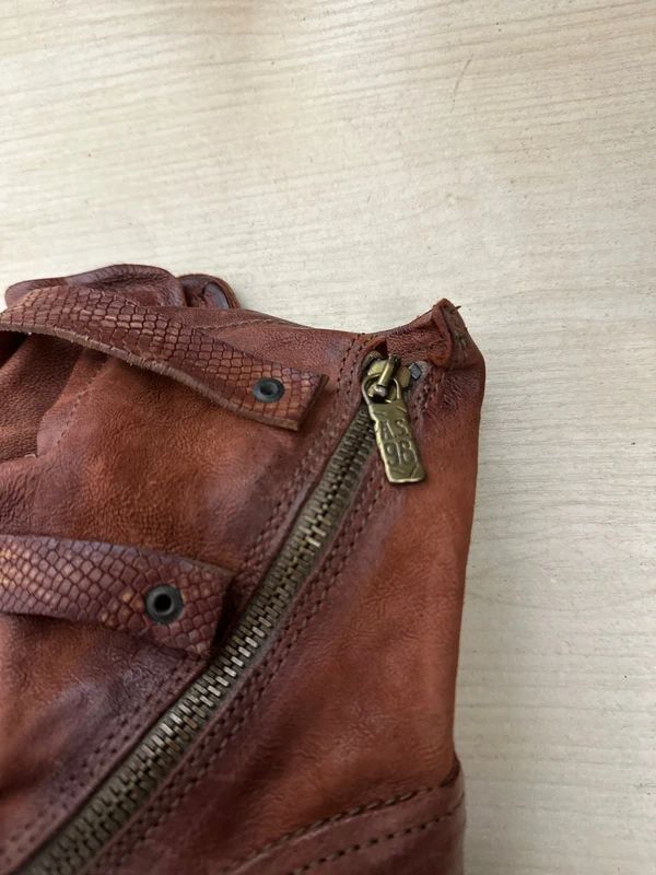 Vintage AS.98 Slouch Moto Buckle Leather Ankle Boots (US 6.5-7)