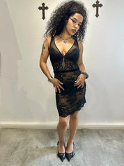 Vintage Italian Intimissimi Lace Midi Dress (S/M)