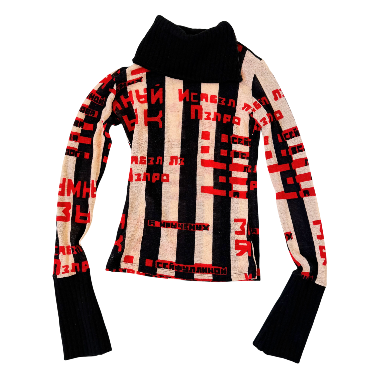 Isabel De Pedro Sheer Graphic Sweater Top (S)