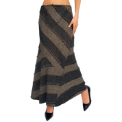Frayed Striped Maxi Skirt (S)