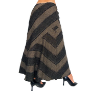 Frayed Striped Maxi Skirt (S)