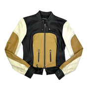 Leather Multi Color Moto Jacket (XS)