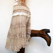 Lacy Tiered Midi Skirt - S/M