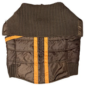 Y2K yoki brown & orange puffer vest (XL)