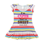 Angel Blue Rainbow Striped Mini Dress (XS/S)