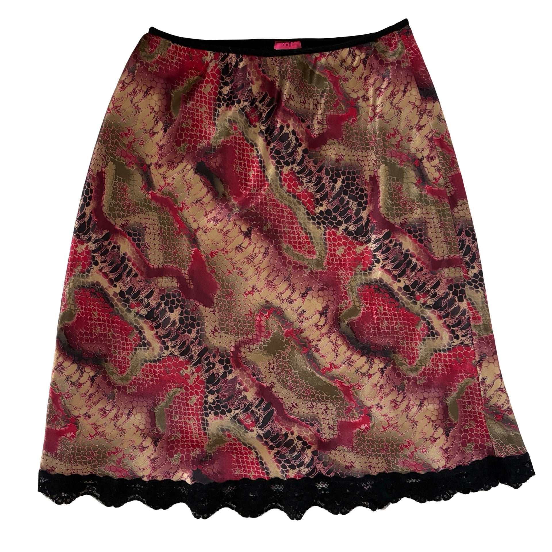 90s Snakeskin Satin Midi Skirt (S/M)