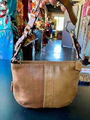 Brown Leather Reworked Coach bag