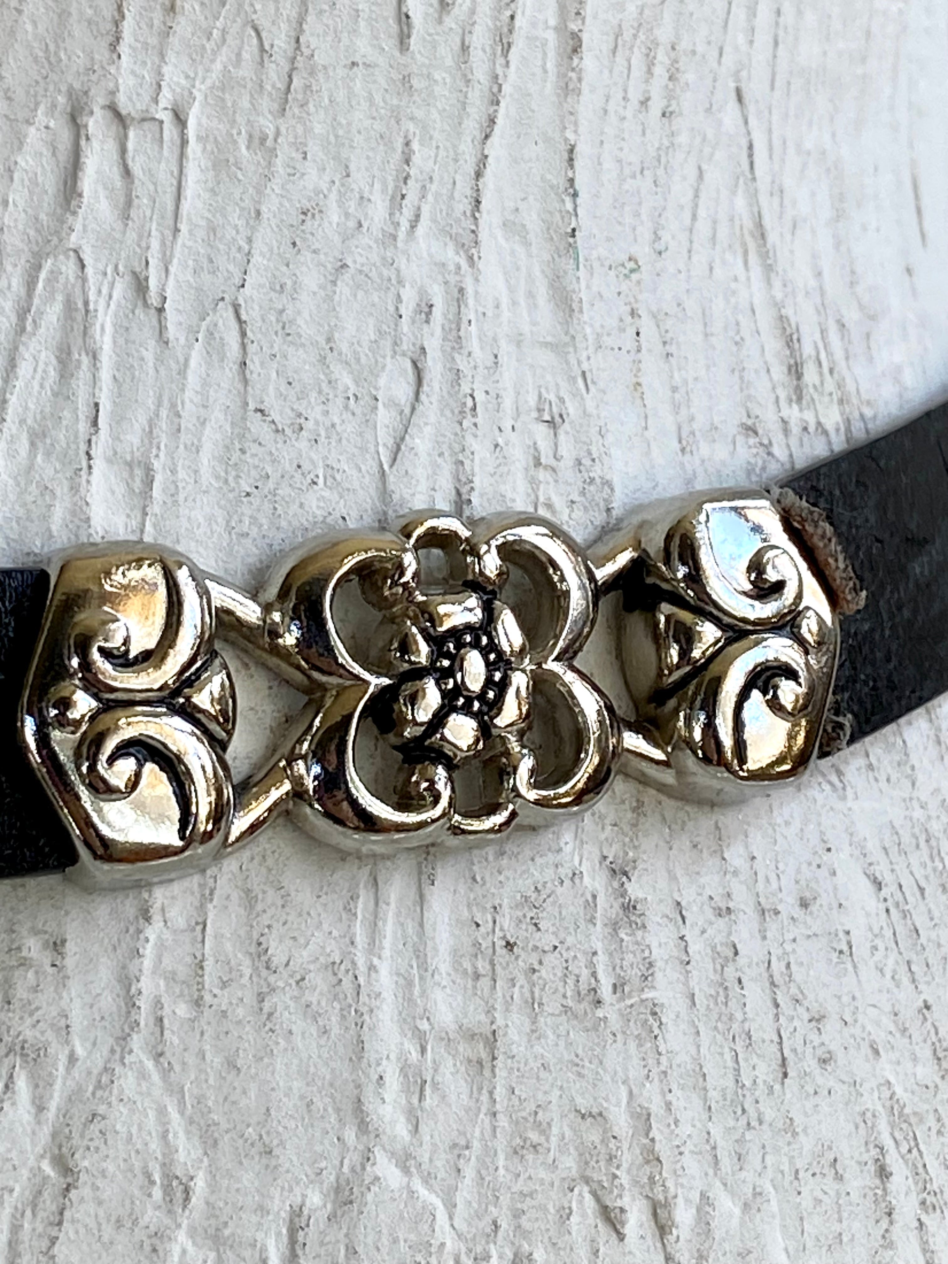 Black leather belt