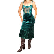 Legatte Italian Crushed Velvet Midi Dress (L)