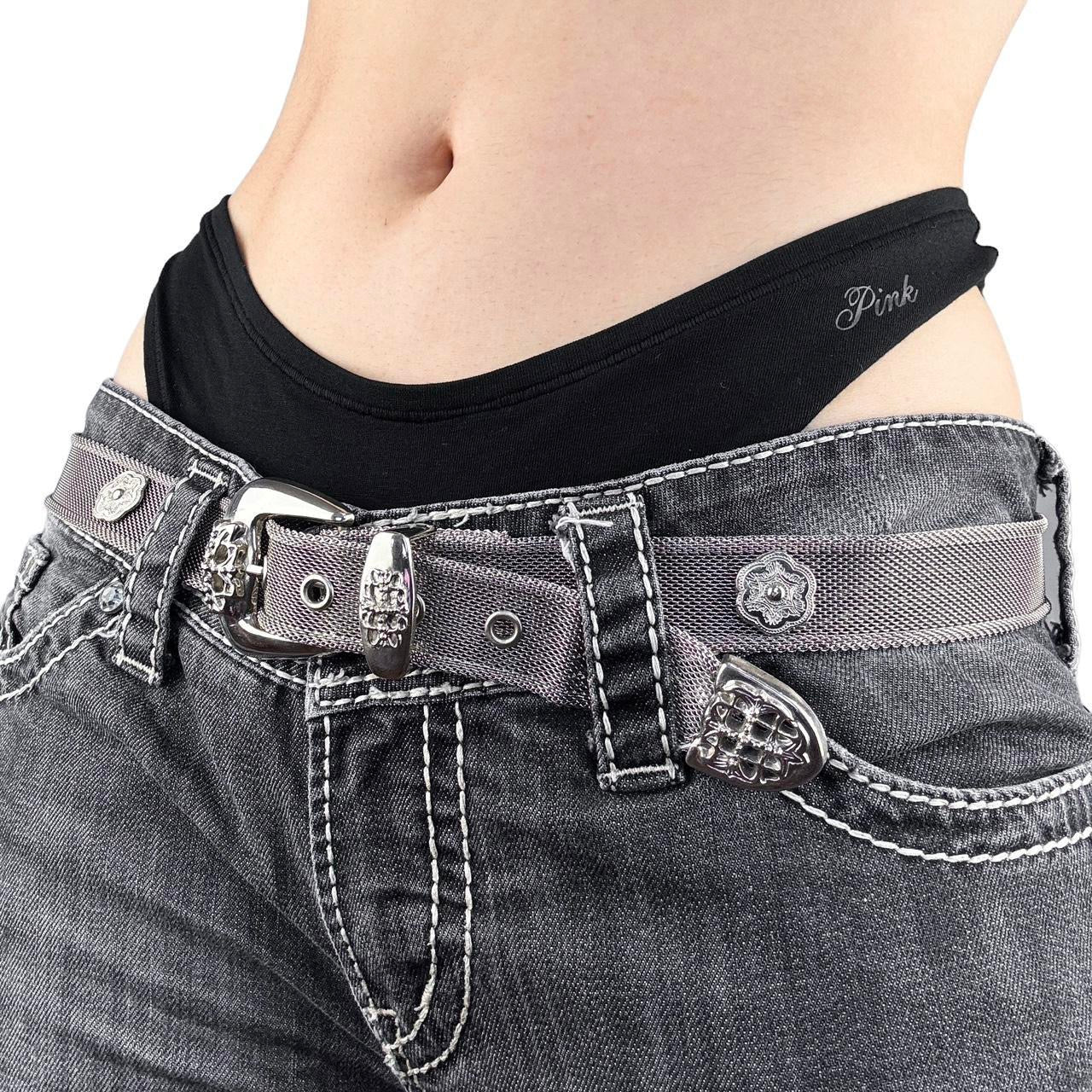 Vintage Silver Metal Mesh Belt