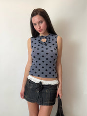 Polka Dot Cutout Tank (S)