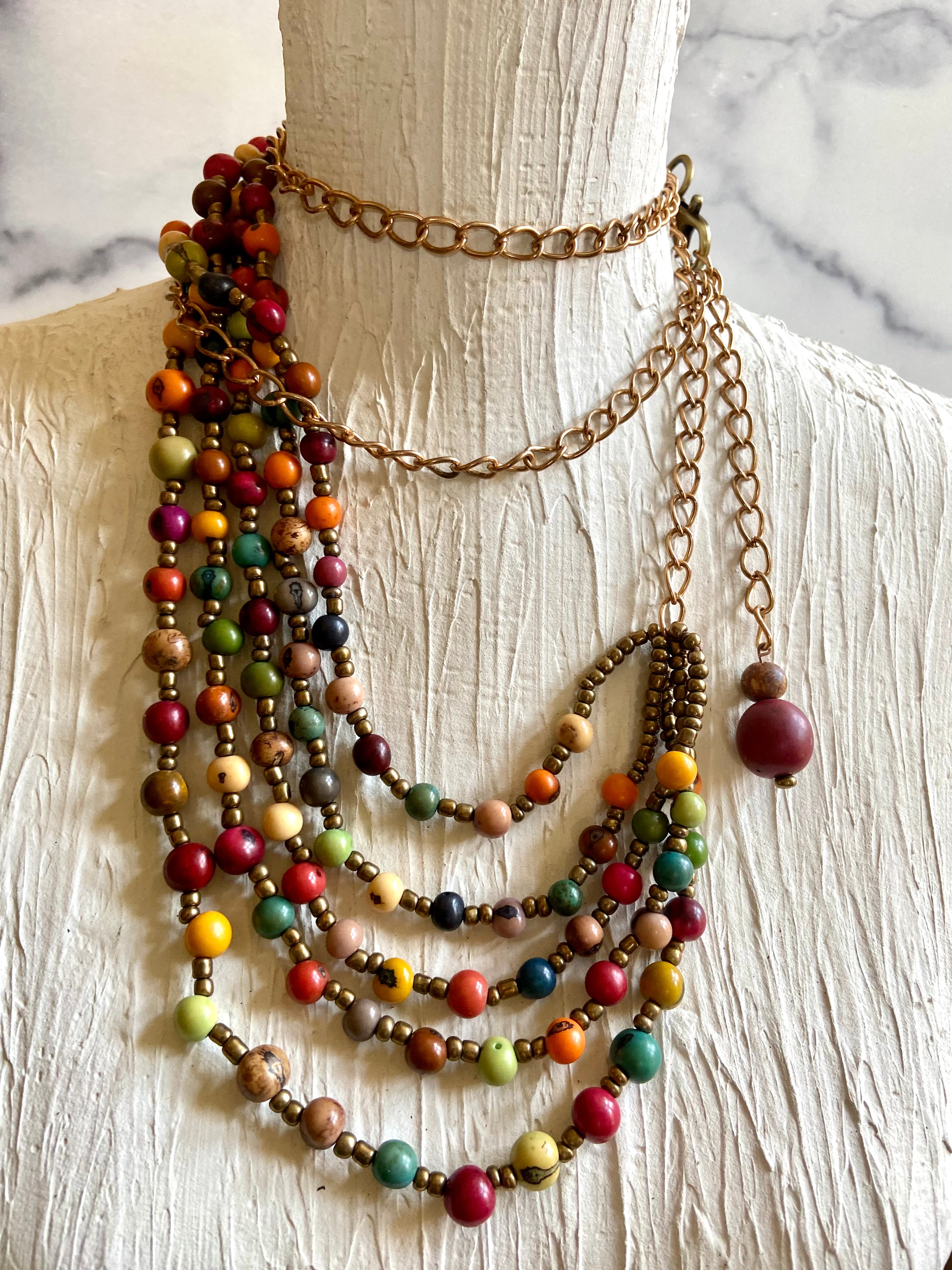 Layers of beads belt