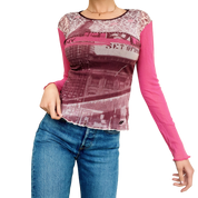 DKNY Graphic Mesh Top (XS)