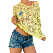 Early 2000s Vibrant Crochet Top (M)