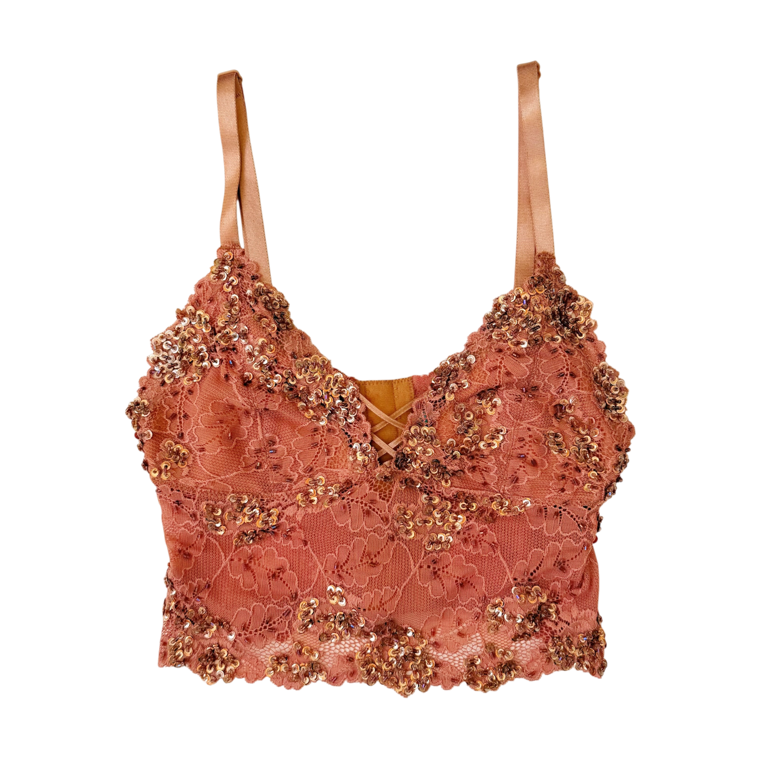 Marciano Lacy Beaded Bralette Top (XS)