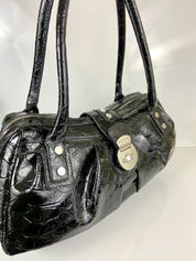 Y2K black leather Guess bag