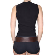 90s Black Leather Fitted Vest (S)