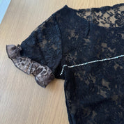 Vintage Embellished Lace Blouse (S/M)