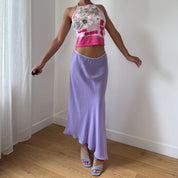 Vintage Italian Lilac Mesh Maxi Skirt (S/M)