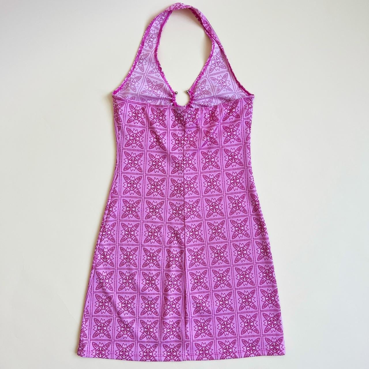 90s O-Ring Halter Mini Dress (M)