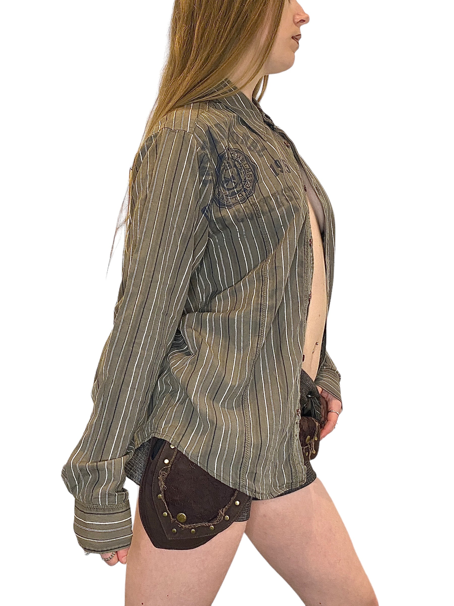 Vintage Striped Oversized Office Shirt (Mens M)