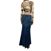 Bebe Denim Maxi Skirt (S)