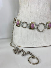 Waist silver chain belt