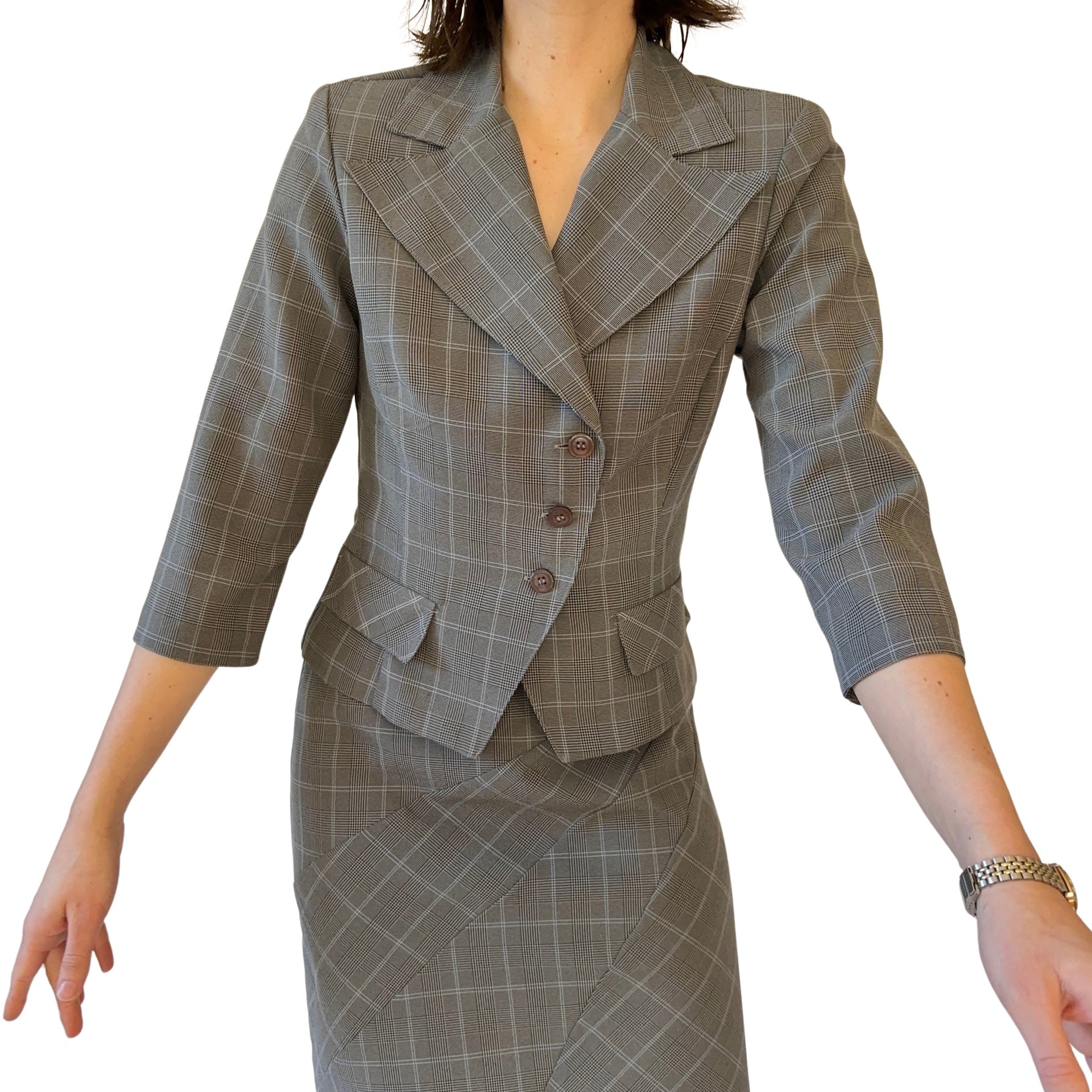 90s Two-Piece Skirt Suit (S)