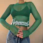 00s graphic fishnet long sleeve (XS/S)