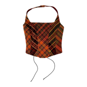 Vintage Plaid Corset Top (M)