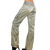 Z. Cavaricci Olive Satin Cargo Pants (S)