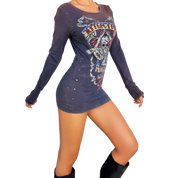 Affliction Thrashed Micro Mini Dress (S)