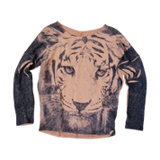 Slouchy Lightweight Knit Tiger Sweater (M/L)