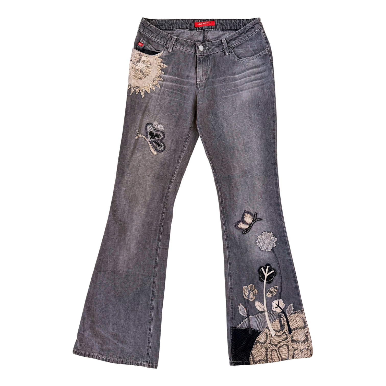 Miss Sixty Gray Appliqué Jeans (M)