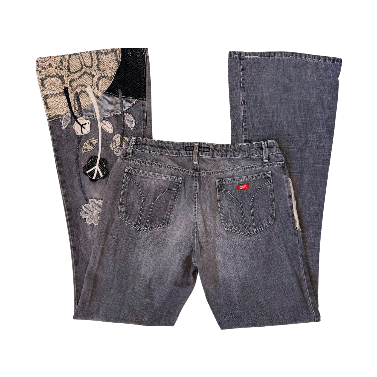 Miss Sixty Gray Appliqué Jeans (M)