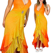 Y2K Silk Sunset Gradient Gown (L)